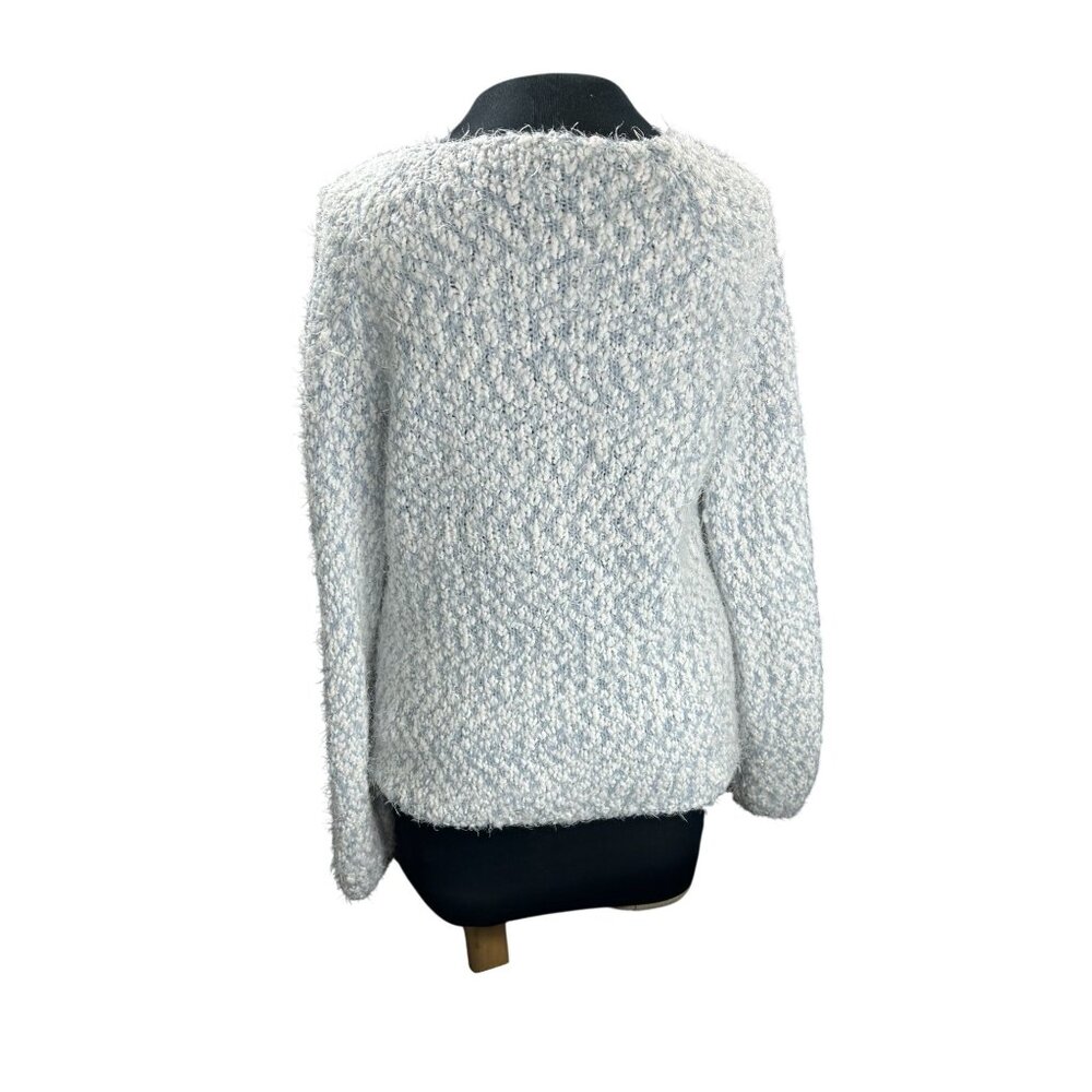 Buffalo David Bitton Womens Textured Knit Sweater M Light Blue & White - Picture 3 of 11